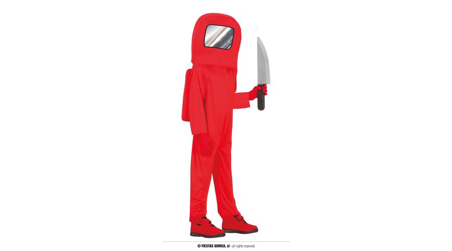 Among Us Cosplay halloween farsangi jelmez - piros (5-6 éves)