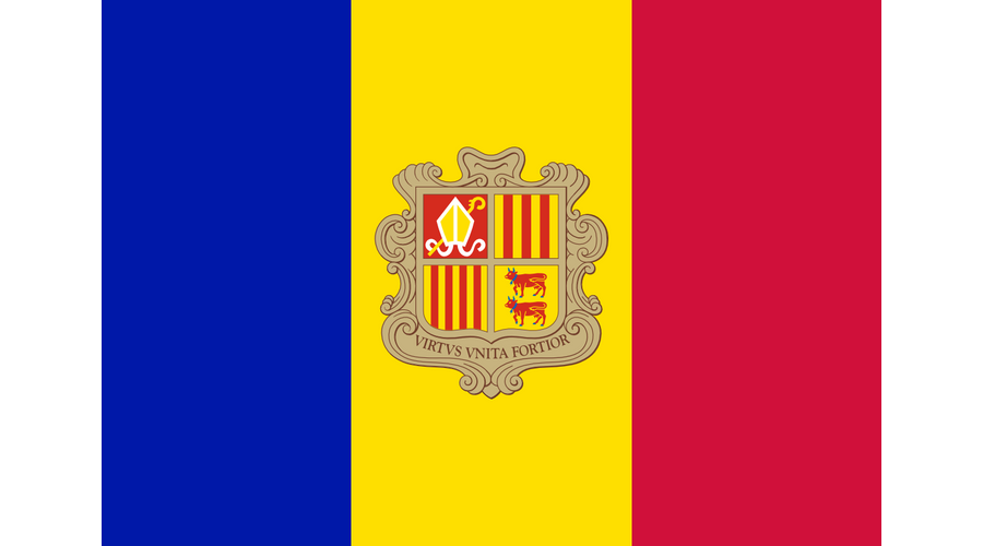 Nemzeti lobogó ország zászló nagy méretű 90x150cm - Andorra, andorrai