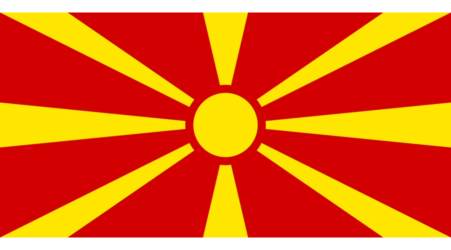 Nemzeti lobogó ország zászló nagy méretű 90x150cm - Észak-Macedónia, macedón