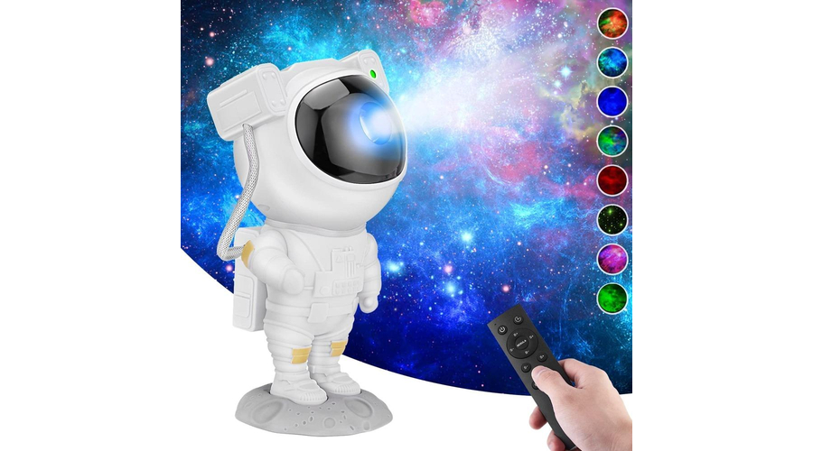 Asztronauta űrhajós éjszakai fény, projektor távirányítóval