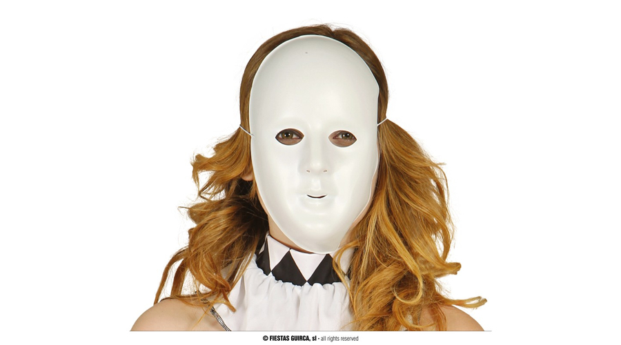 Robot halloween farsangi jelmez kiegészít - sima fehér maszk