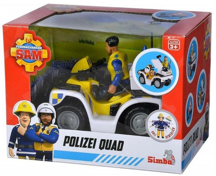 Simba Toys Sam, a tűzoltó: Rendőrségi quad Malcolm figurával